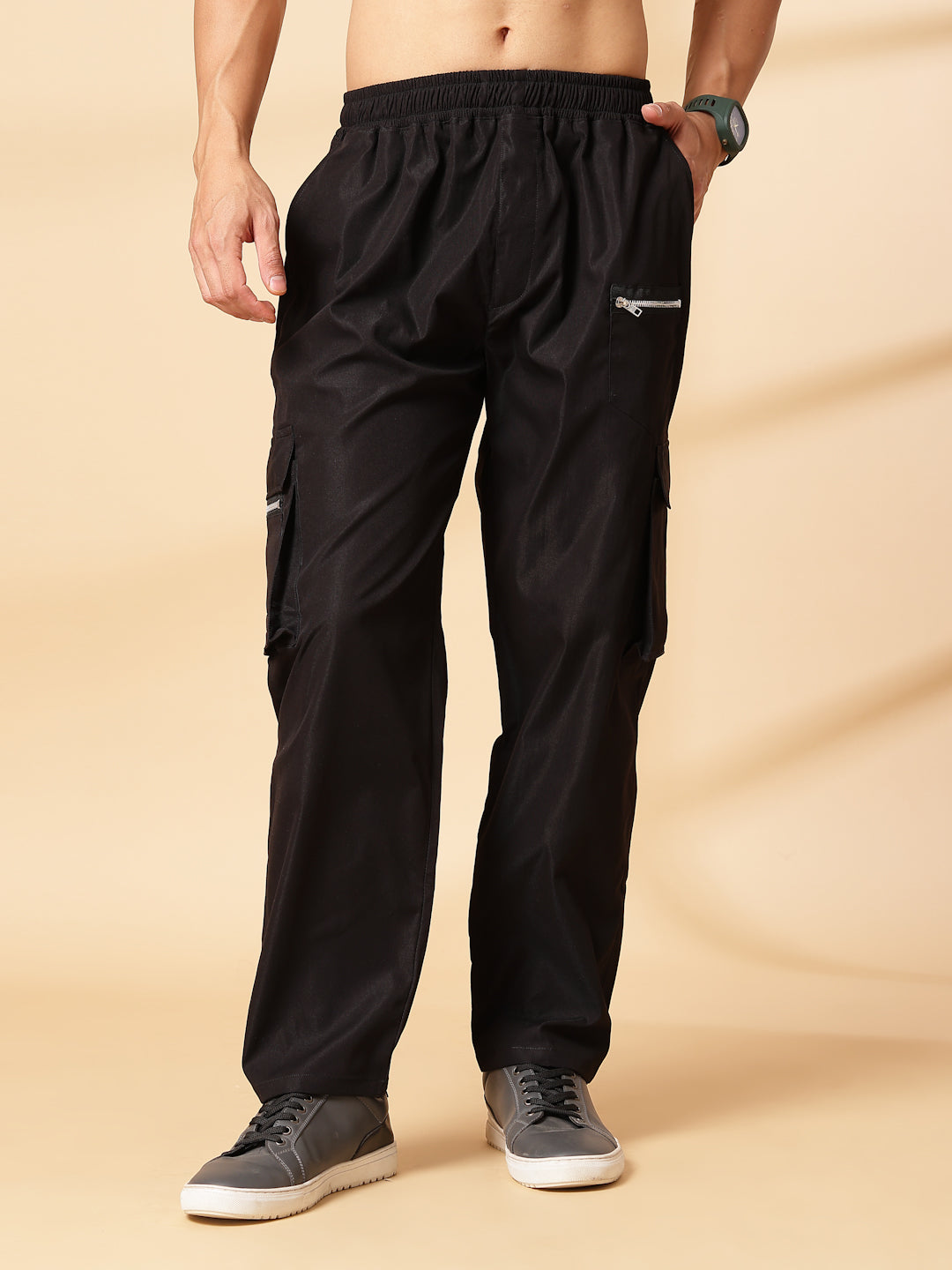 UZARUS Men's Cargo Track Pant for Men || Track Pants || Plain Men Cargo Pants Cotton || Cargos for Men