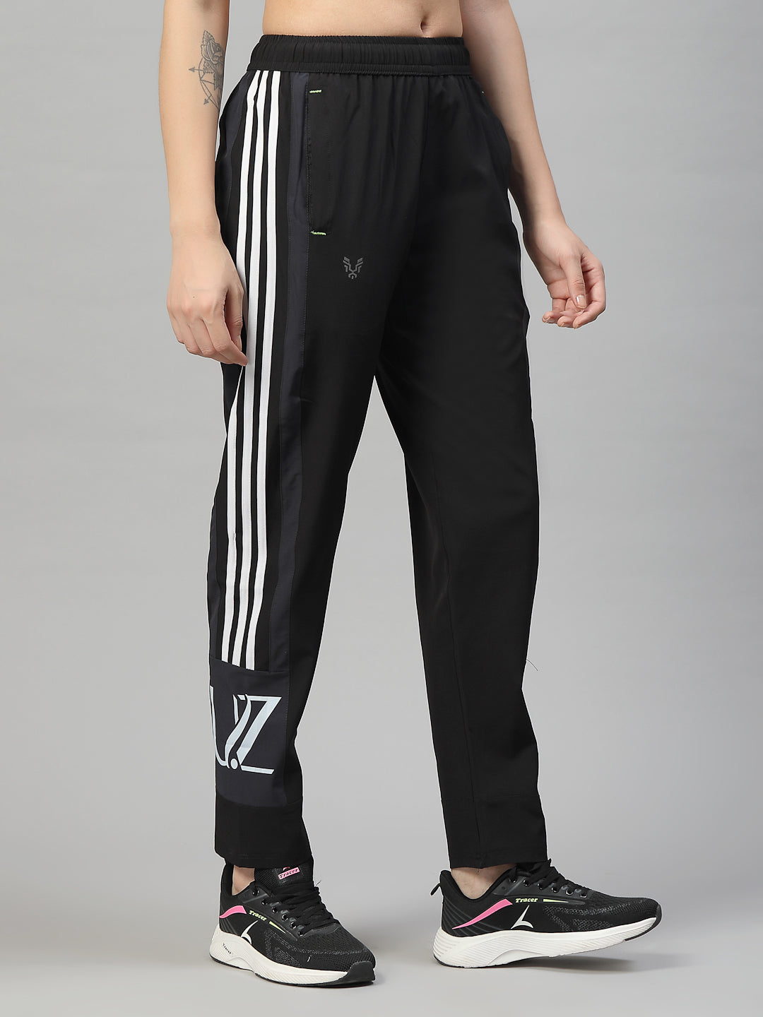 Women's Cotton Regular Fit Joggers Track Pants with 2 Zippered Pockets