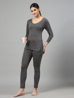 Uzarus  Snug Fit Thermal Set | Ladies 3/4 Thermal Top and Lower Set  | Thermal Top and Lower Set