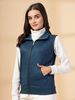 UZARUS Women's Half Sleeves Cotton Fleece Premium Jacket