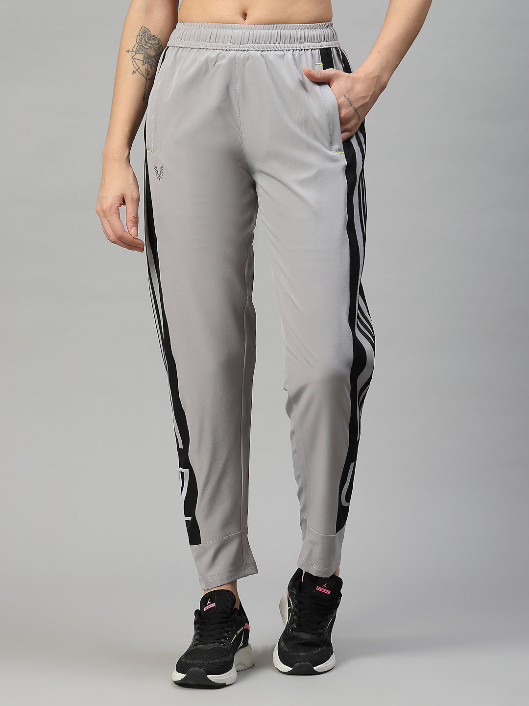 Women's Cotton Regular Fit Joggers Track Pants with 2 Zippered Pockets