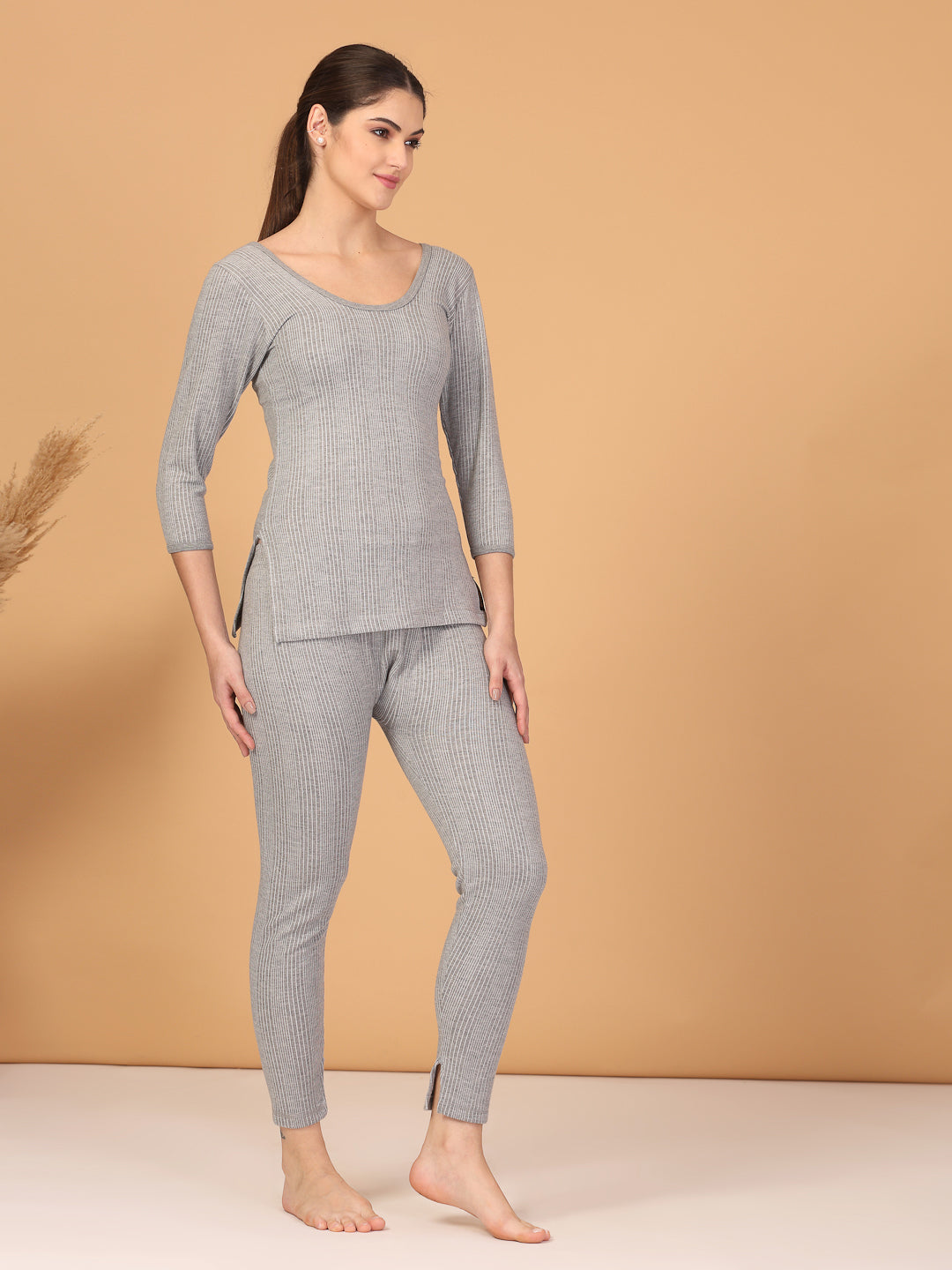 Uzarus  Snug Fit Thermal Set | Ladies 3/4 Thermal Top and Lower Set  | Thermal Top and Lower Set