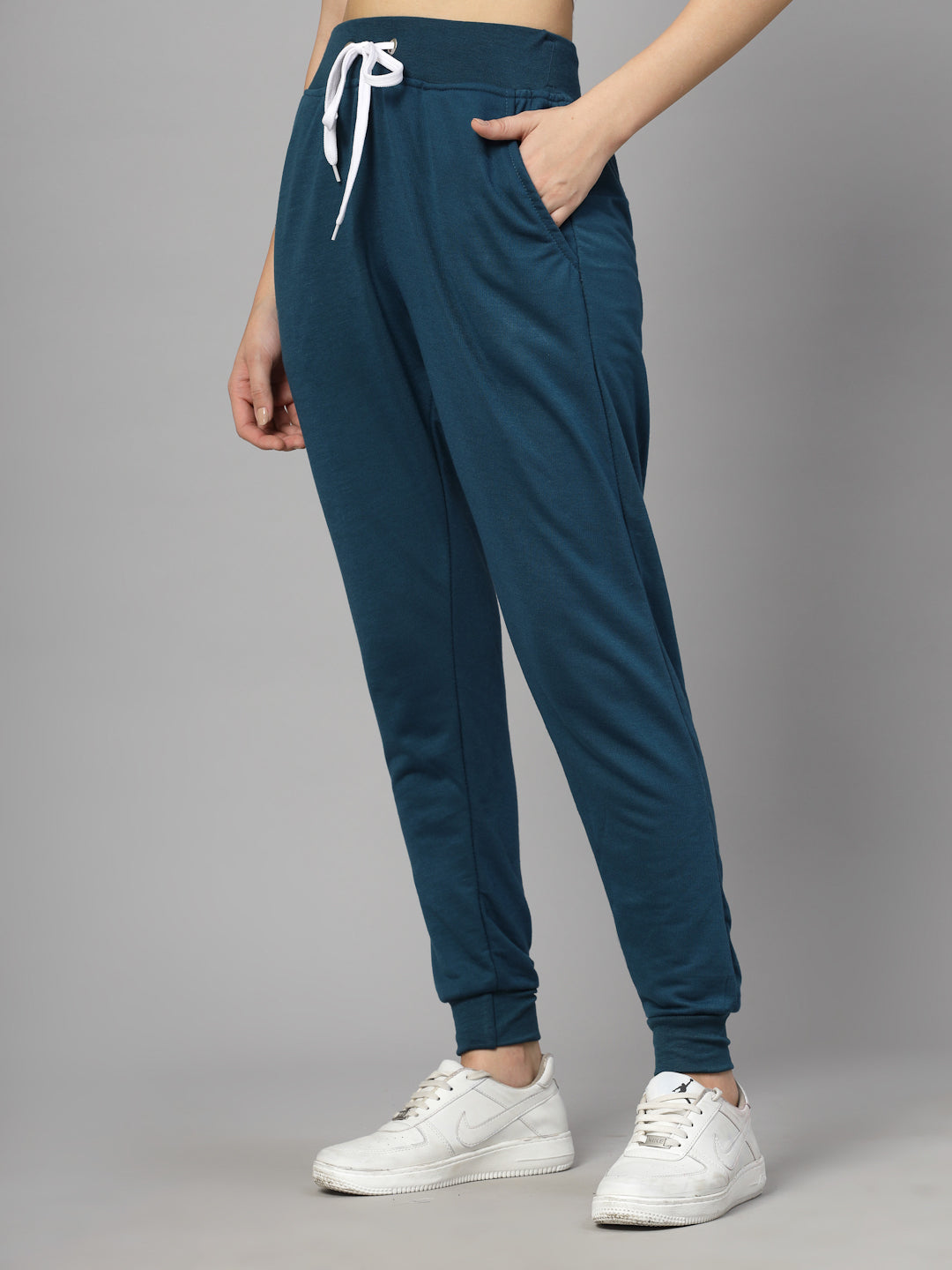 Women's Cotton Regular Fit Joggers Track Pants with 2 Pockets