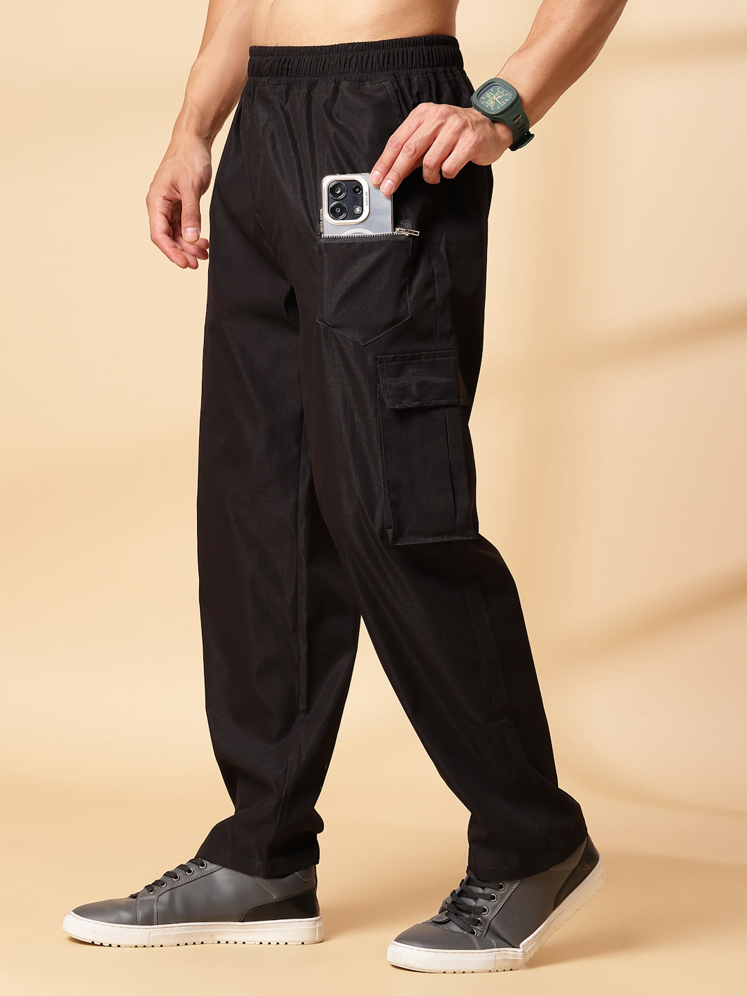 UZARUS Men's Cargo Track Pant for Men || Track Pants || Plain Men Cargo Pants Cotton || Cargos for Men