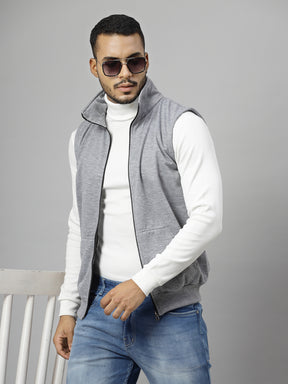 Men's Sleeveless Regular Solid Jacket