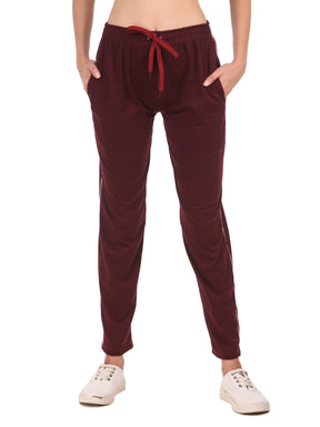 Uzarus Women's Cotton Track Pants With 2 Zippered Pockets