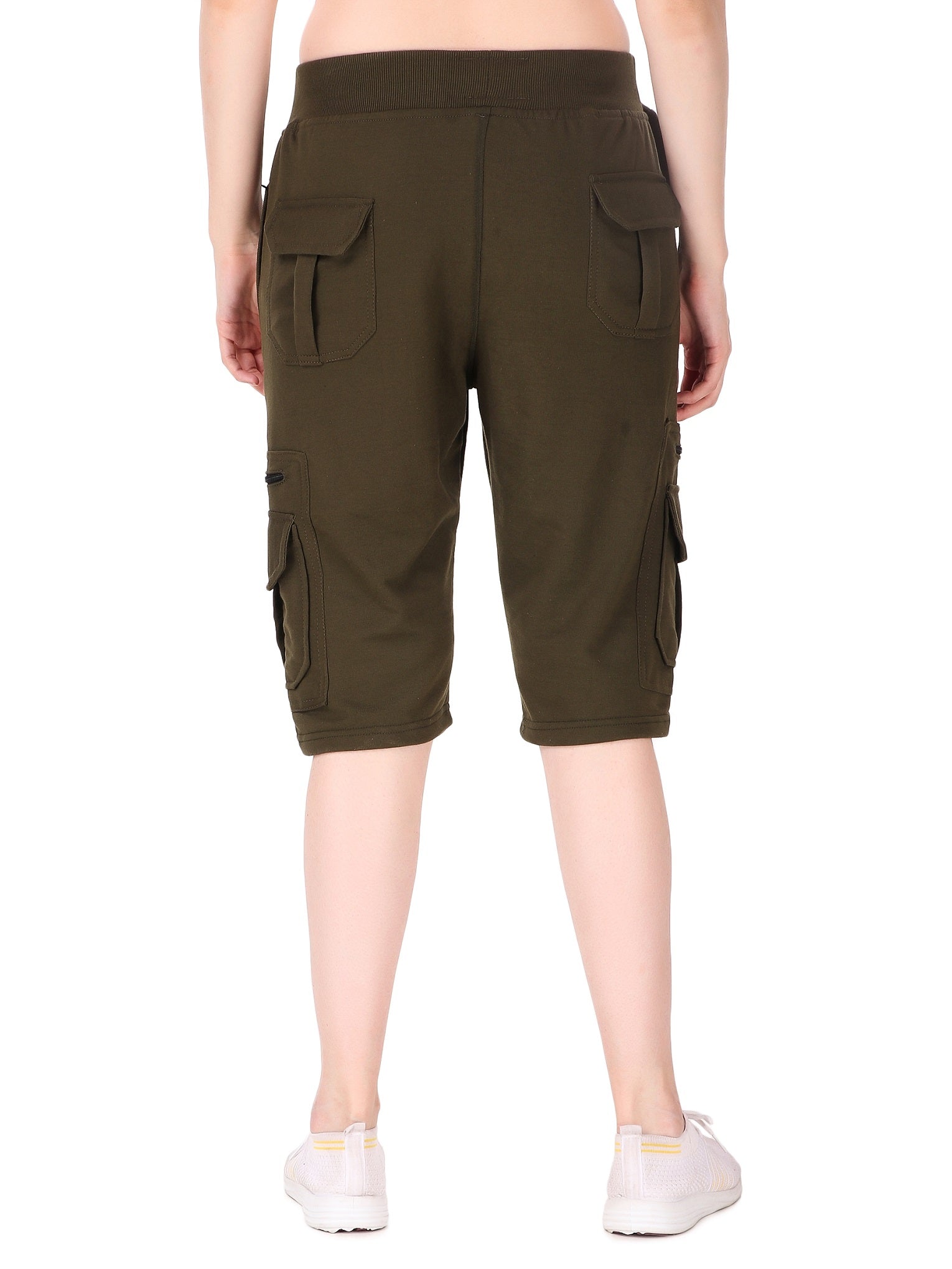 Shorts Pockets With Zippered Cargo Capri 9 Women\'s